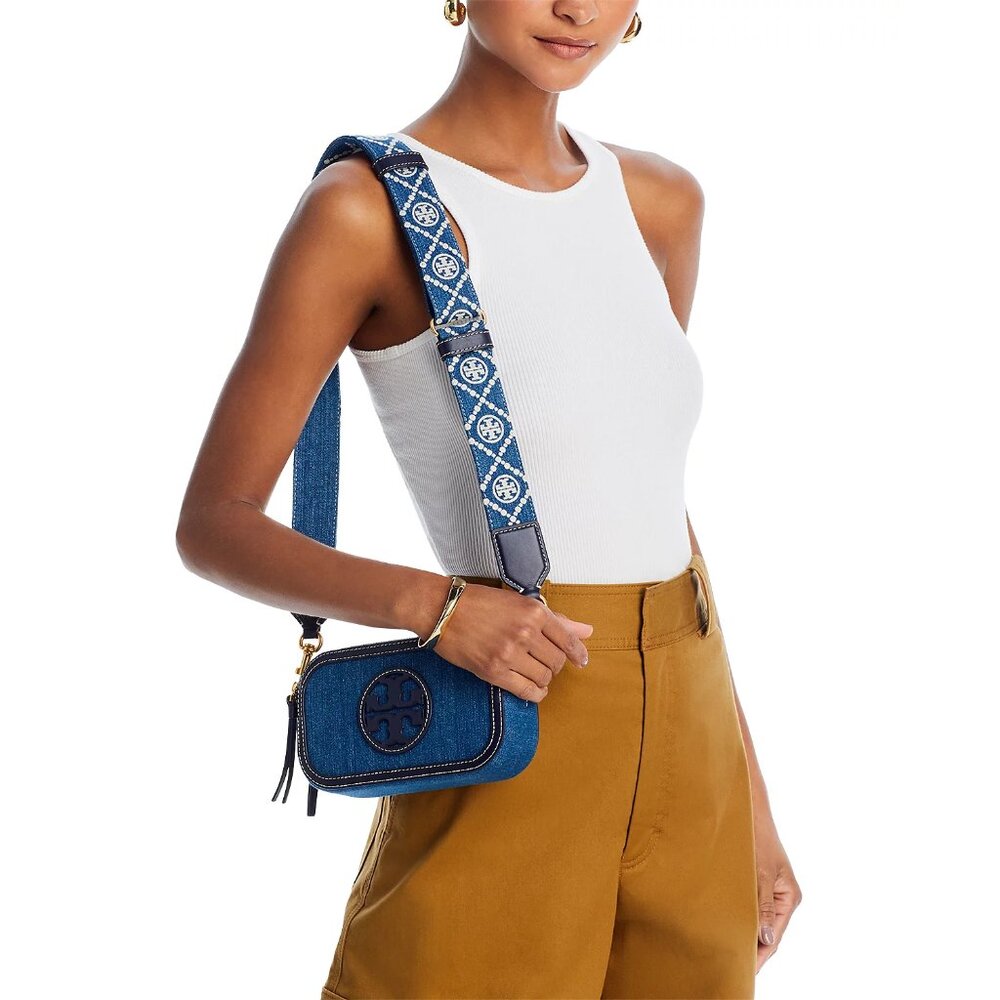 Tory Burch Mini Miller Denim Crossbody Bag - Picture 7 of 11